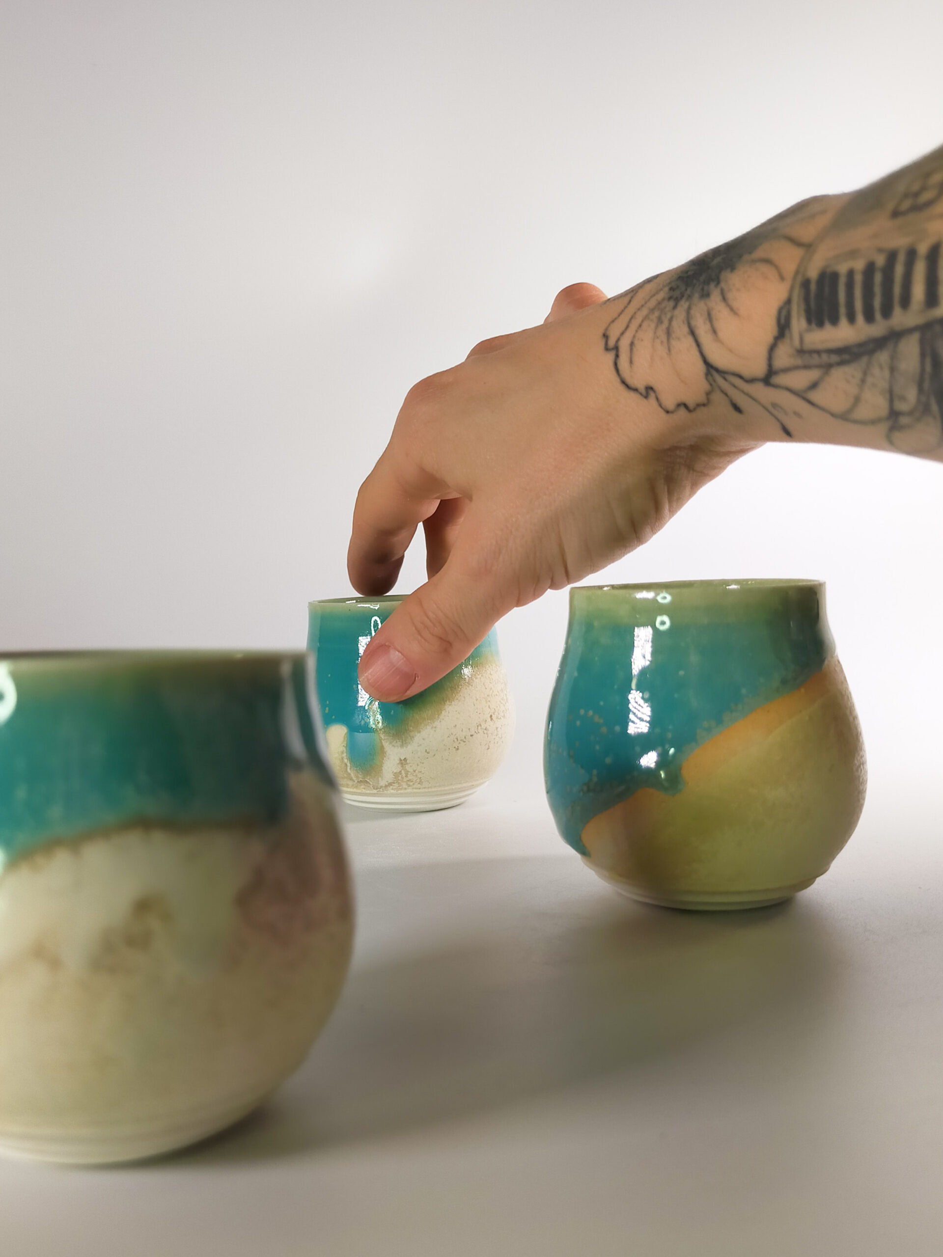 Tasse à expresso Tulipe — turquoise et marbre – Image 2